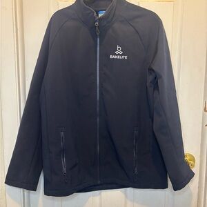 Men's Navy Performance Soft Shell Jacket with Bakelite Logo
